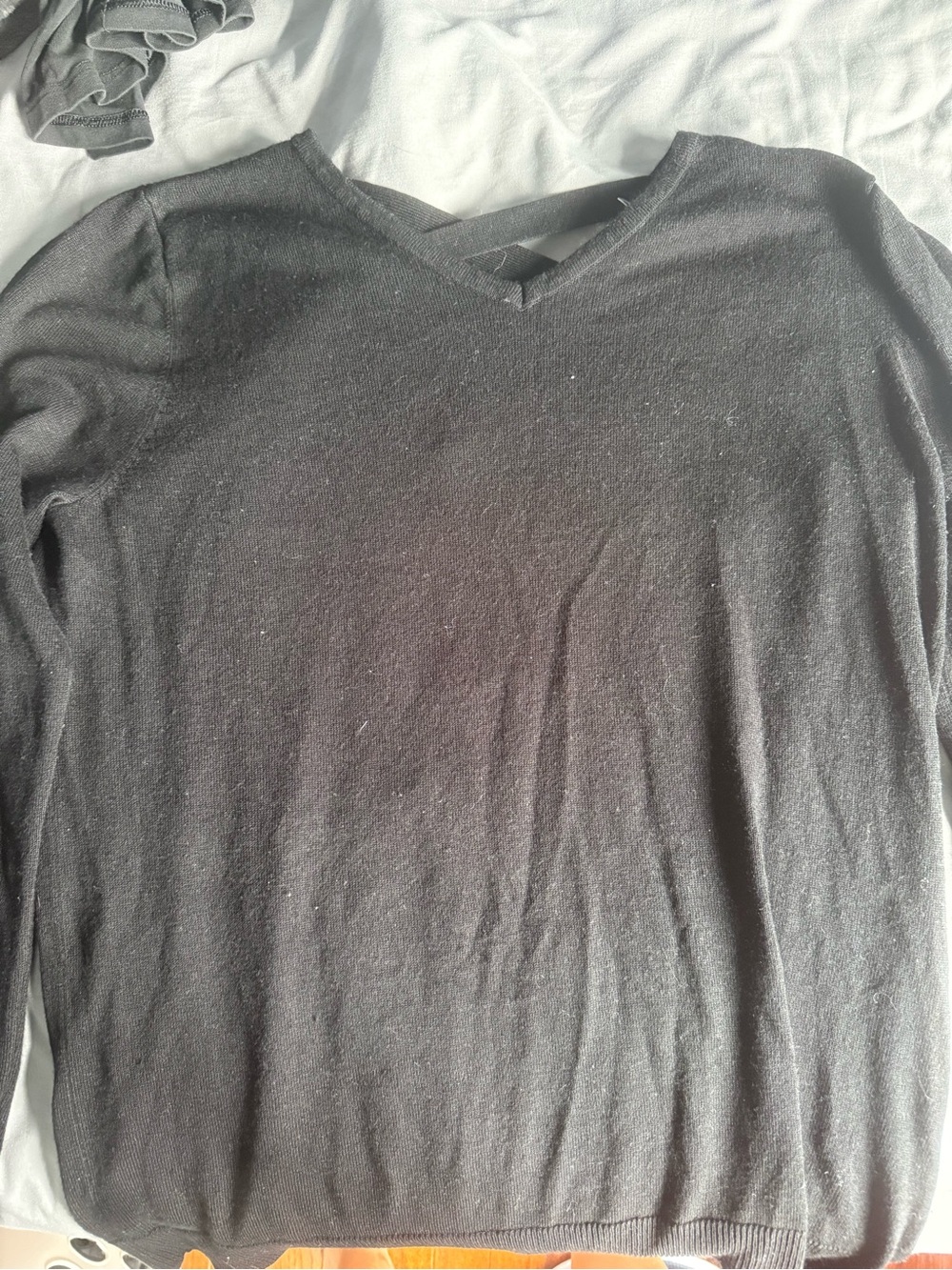 Kids Black V-Neck Sweater Top - Soft Everyday Knit
